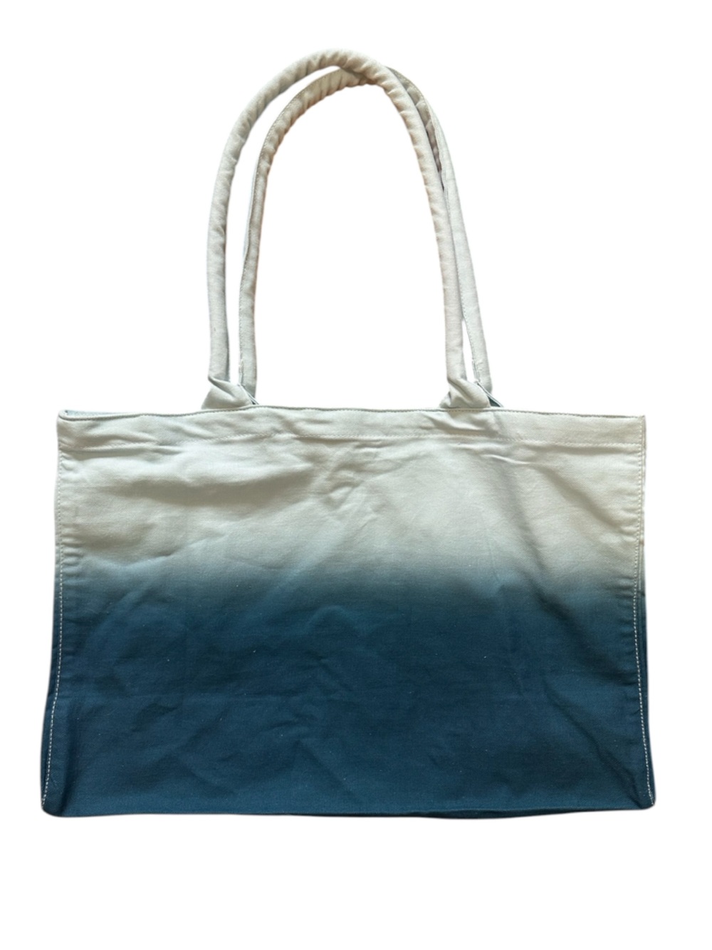Athleta Ombre Navy to Light Blue Canvas Tote - Picture 2 of 3